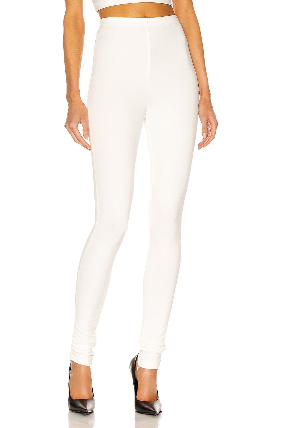WARDROBE.NYC Side Zip Legging in Off White FWRD