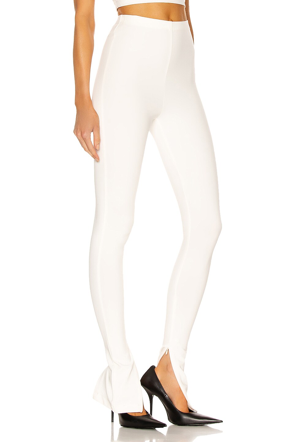 WARDROBE.NYC Side Zip Legging in Off White FWRD