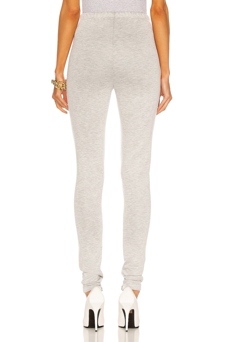WARDROBE.NYC Side Zip Legging in Grey Marl FWRD