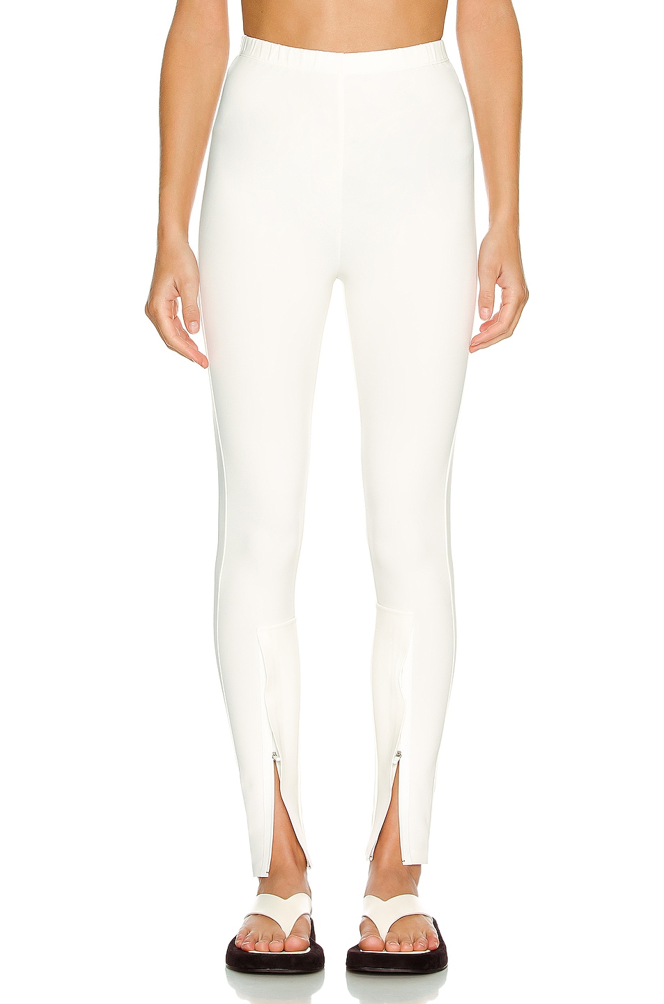 Image 1 of WARDROBE.NYC Front Zip Legging in Off White