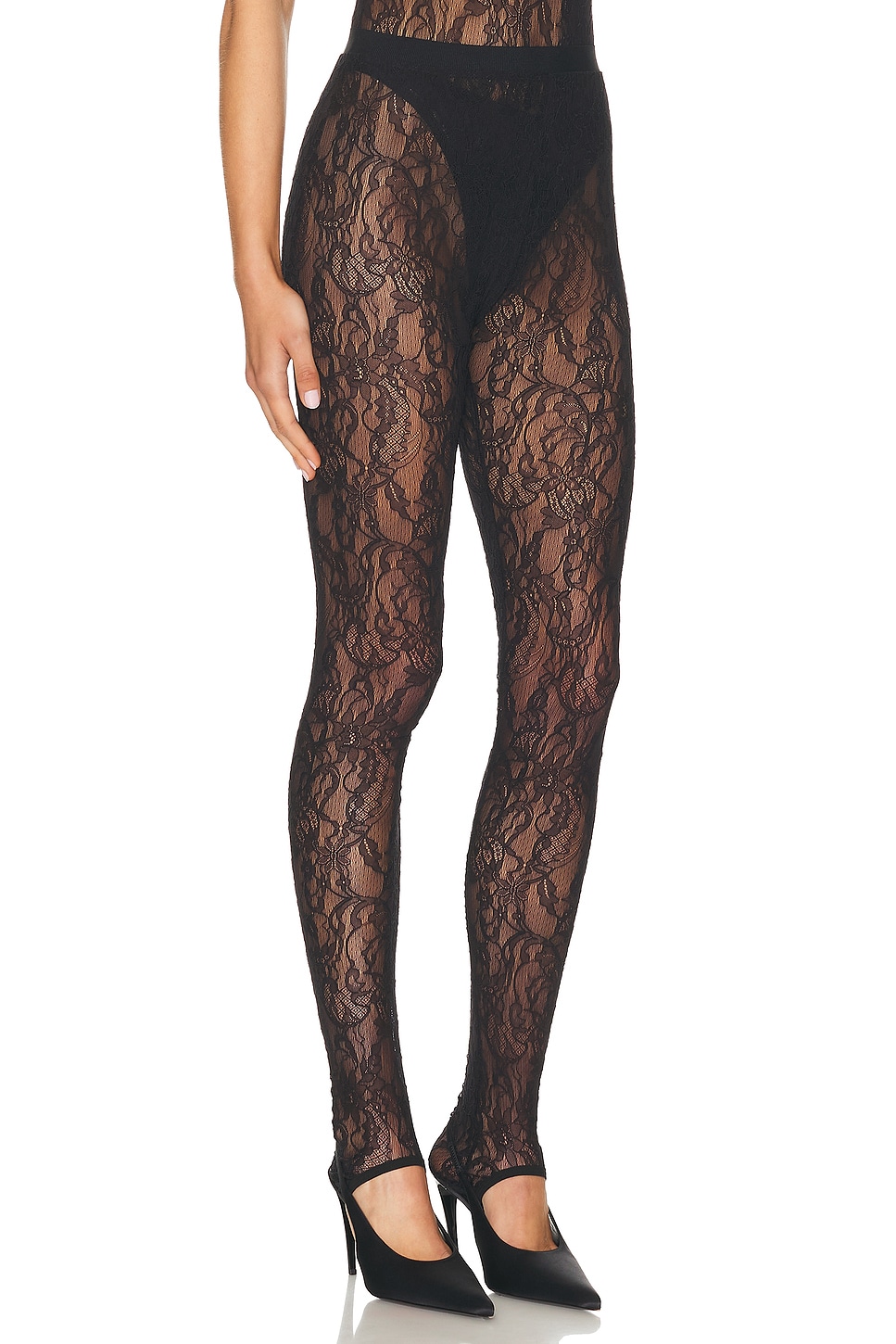 WARDROBE.NYC LACE STIRRUP LEGGING 