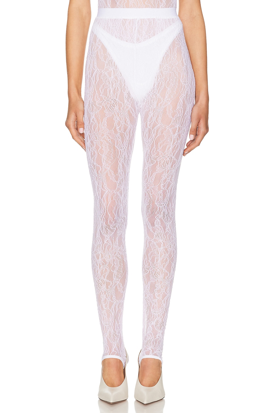WARDROBE.NYC LACE STIRRUP LEGGING 