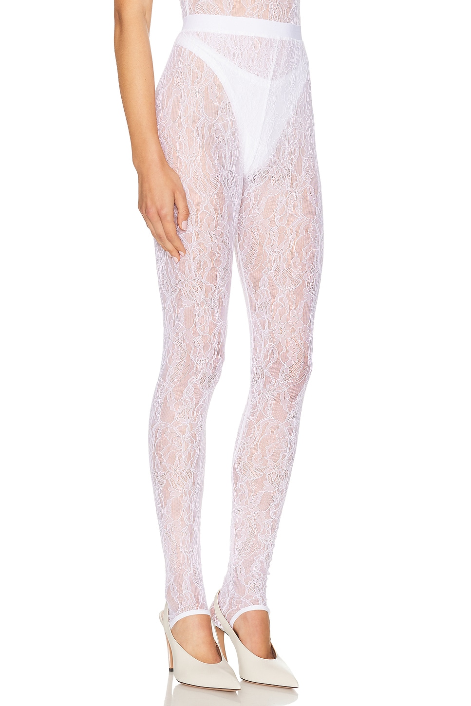 WARDROBE.NYC LACE STIRRUP LEGGING 