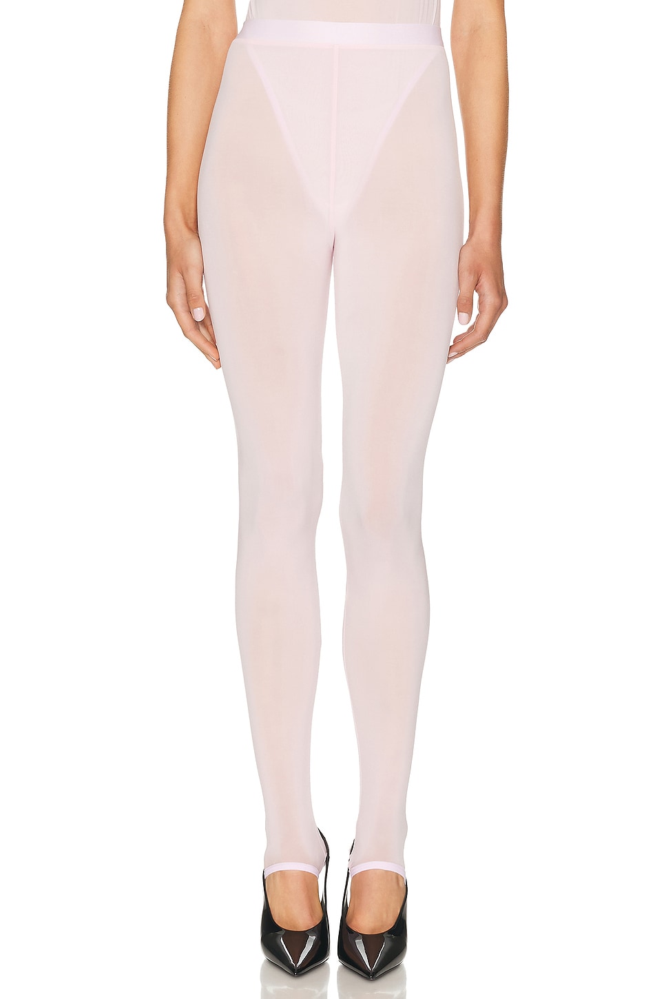 Image 1 of WARDROBE.NYC Sheer Stirrup Legging in Blush