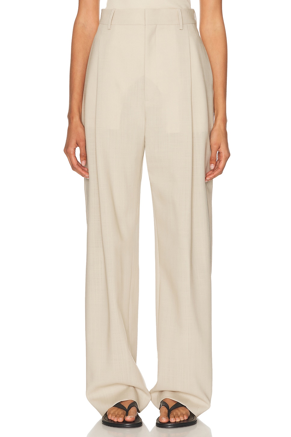 Image 1 of WARDROBE.NYC Mid Rise Trouser in Sand