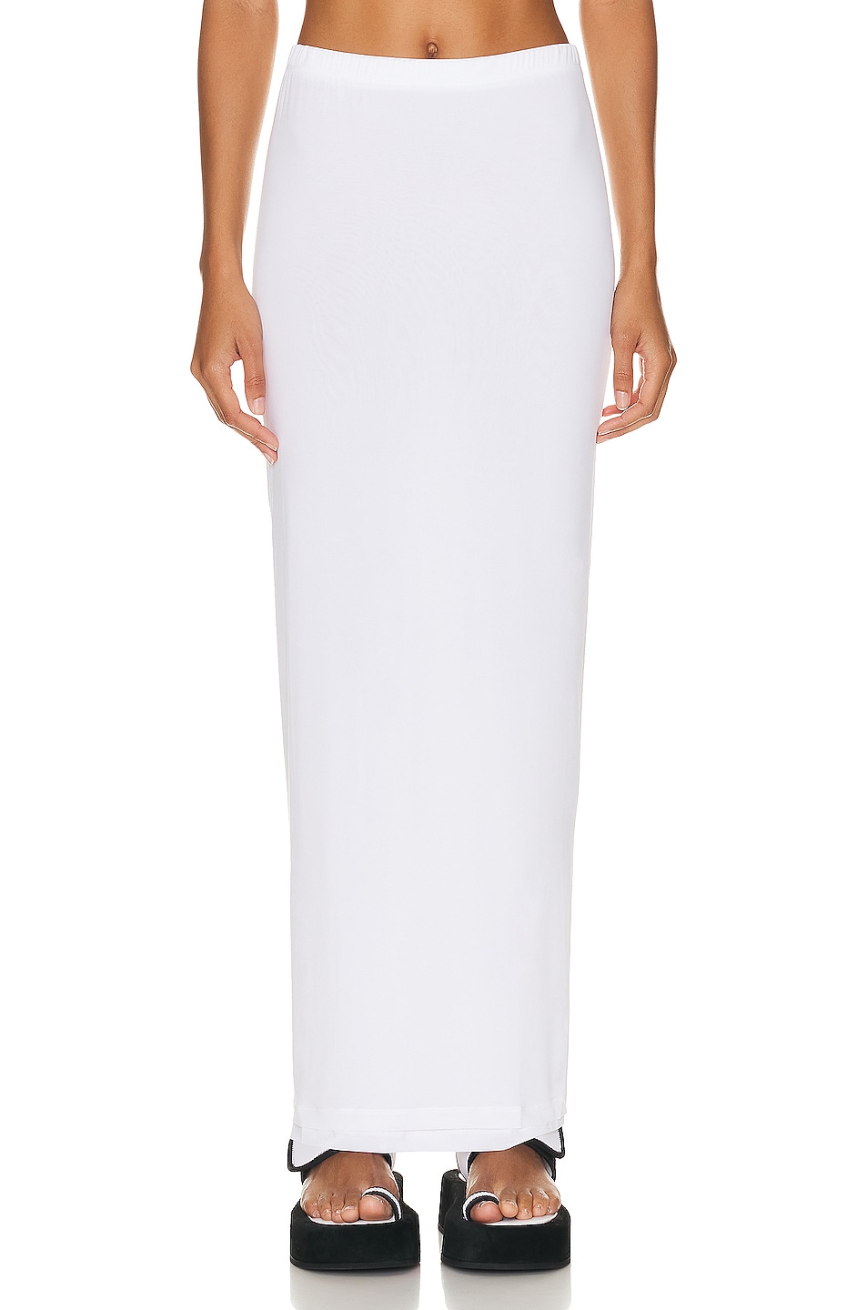 Layered Tube Skirt in White