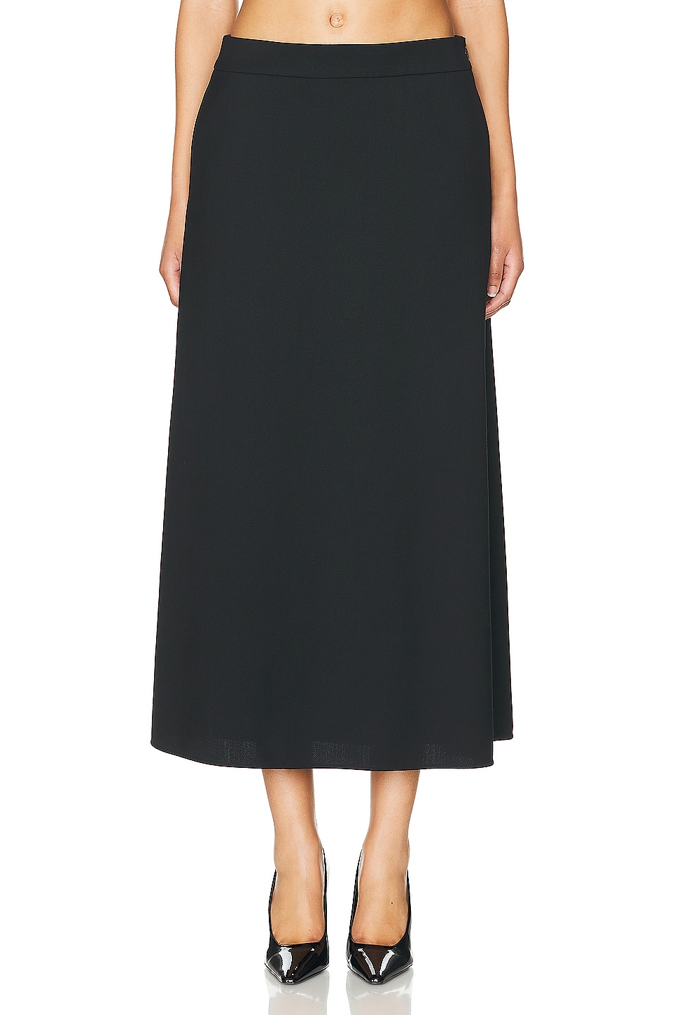 A Line Midi Skirt in Black