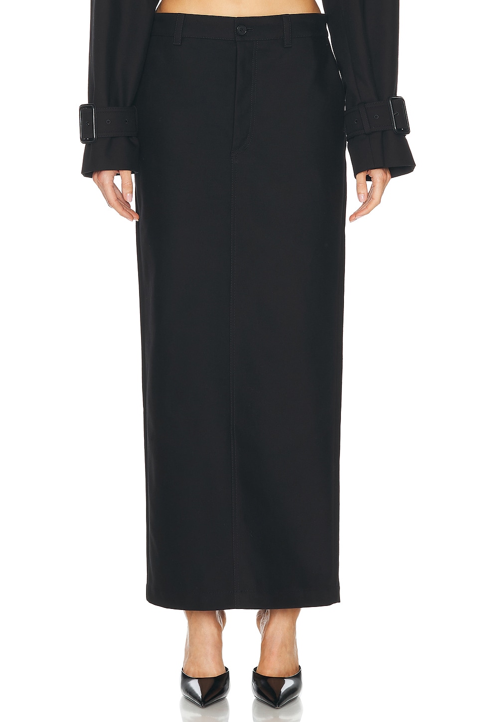 Shop Wardrobe.nyc Drill Column Skirt In Black