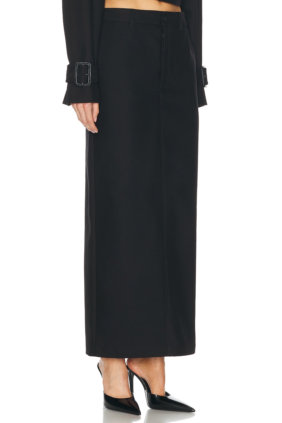 Shop Wardrobe.nyc Drill Column Skirt In Black