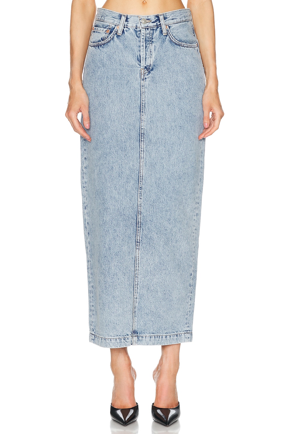 Shop Wardrobe.nyc Column Skirt In Blue