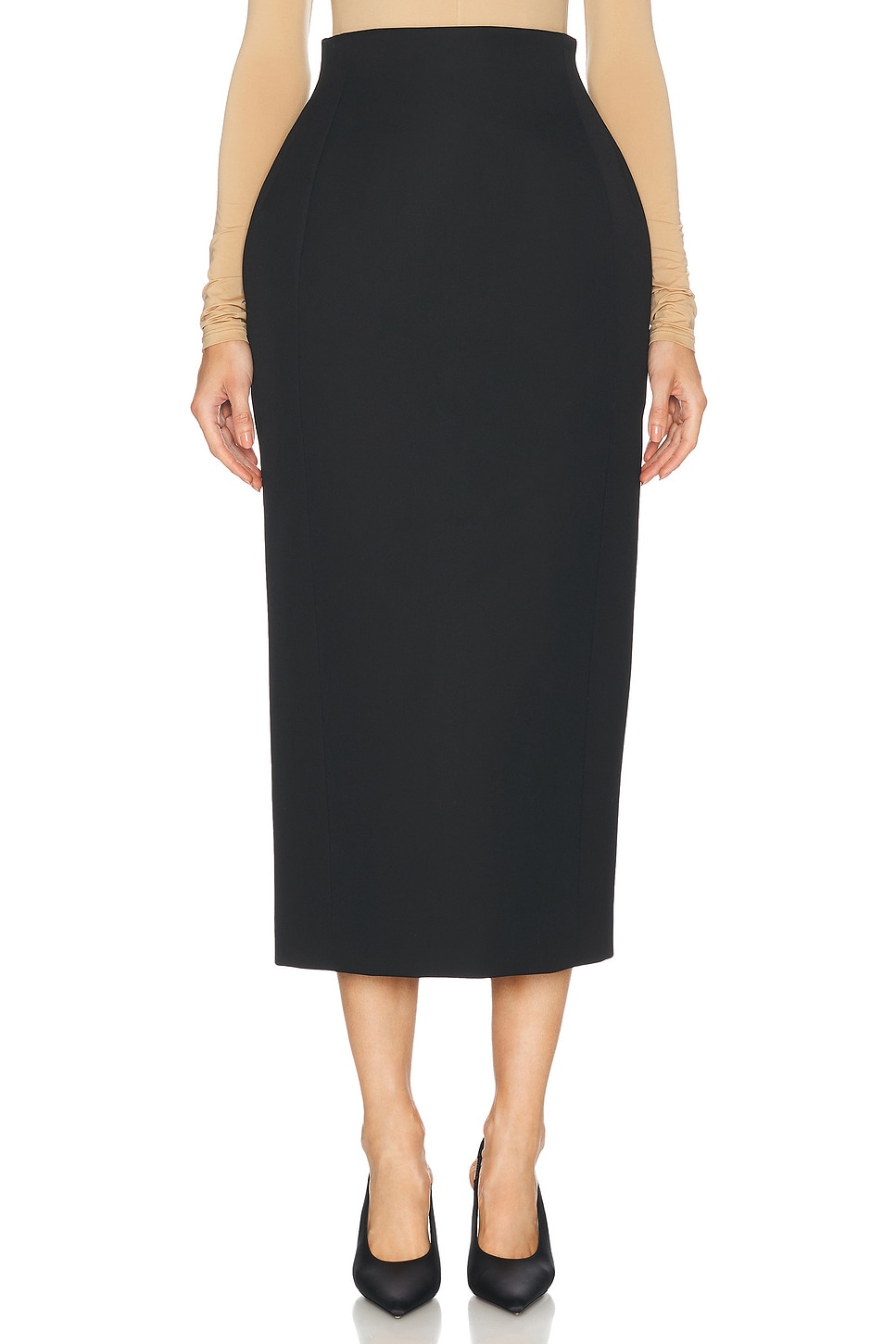 Image 1 of WARDROBE.NYC x Rosie Huntington-Whiteley RHW Sculpted Skirt in Black