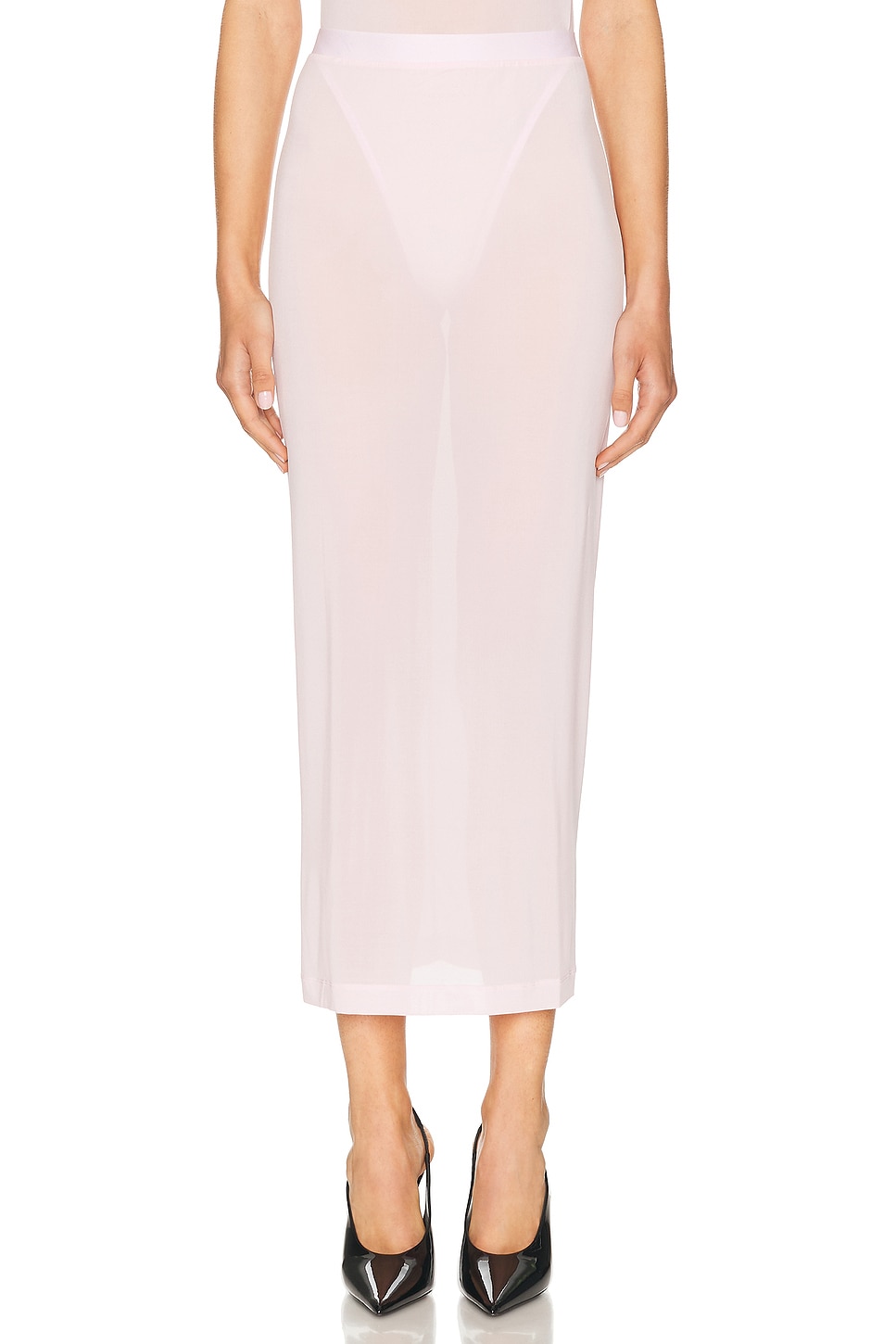 Image 1 of WARDROBE.NYC Sheer Tube Skirt in Blush