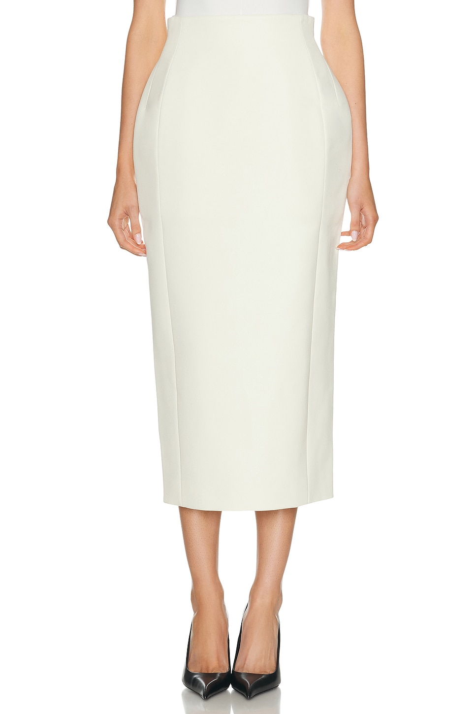 Image 1 of WARDROBE.NYC X Rosie Huntington-Whiteley Sculpted Skirt in Ivory