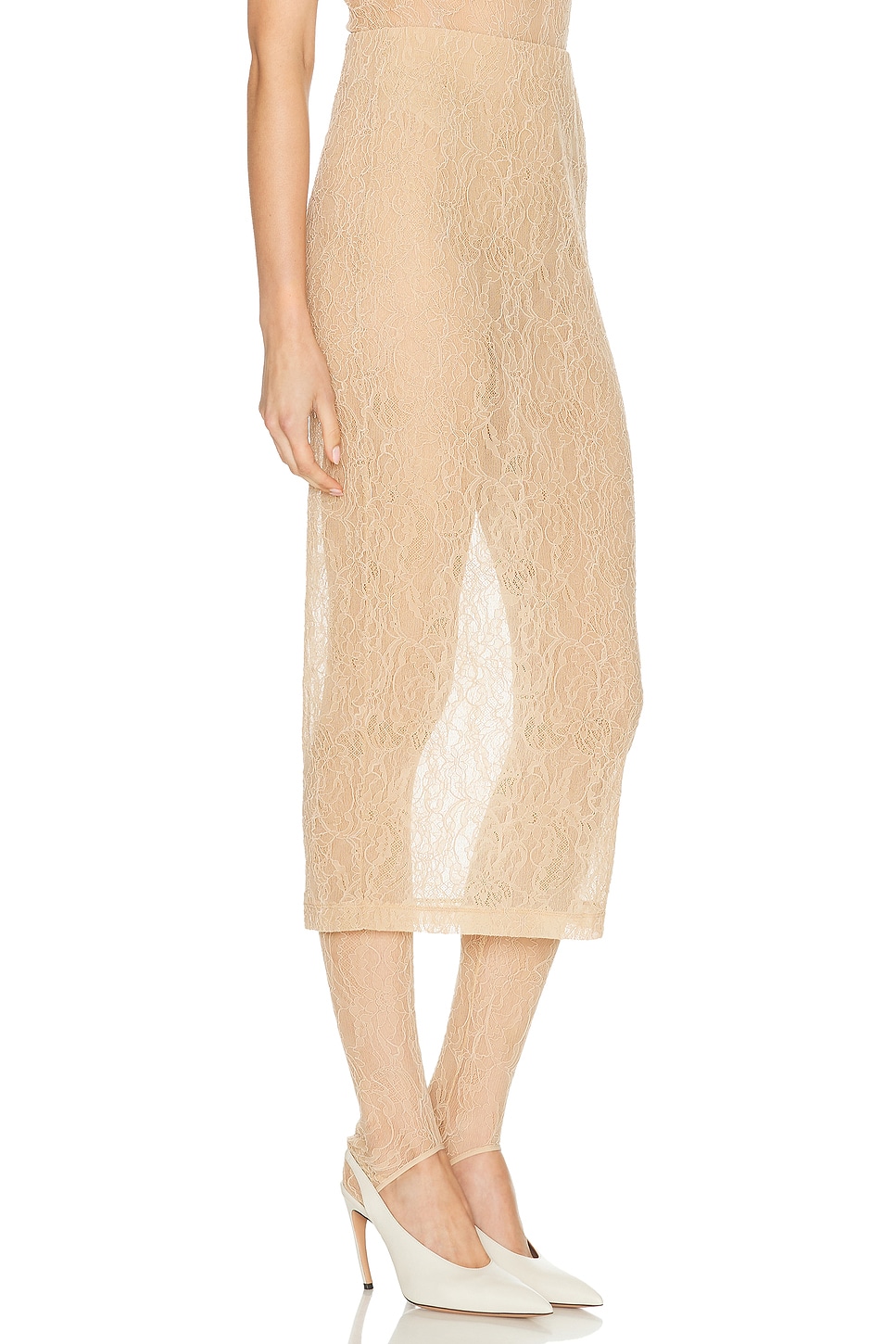 Wardrobe.nyc Lace Tube Skirt In Brown