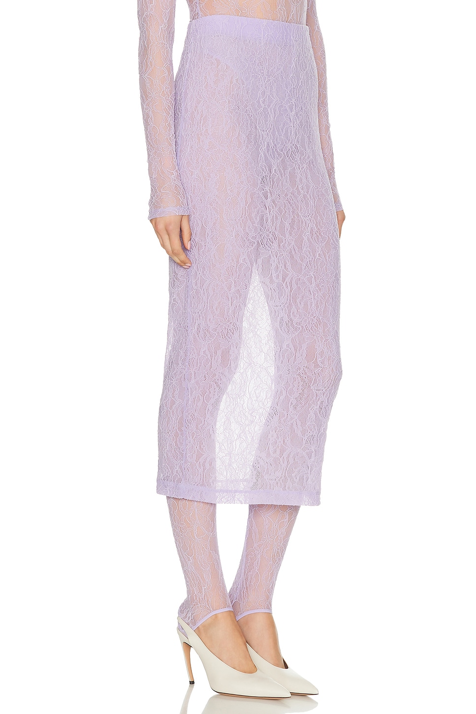 Wardrobe.nyc Lace Tube Skirt In Purple