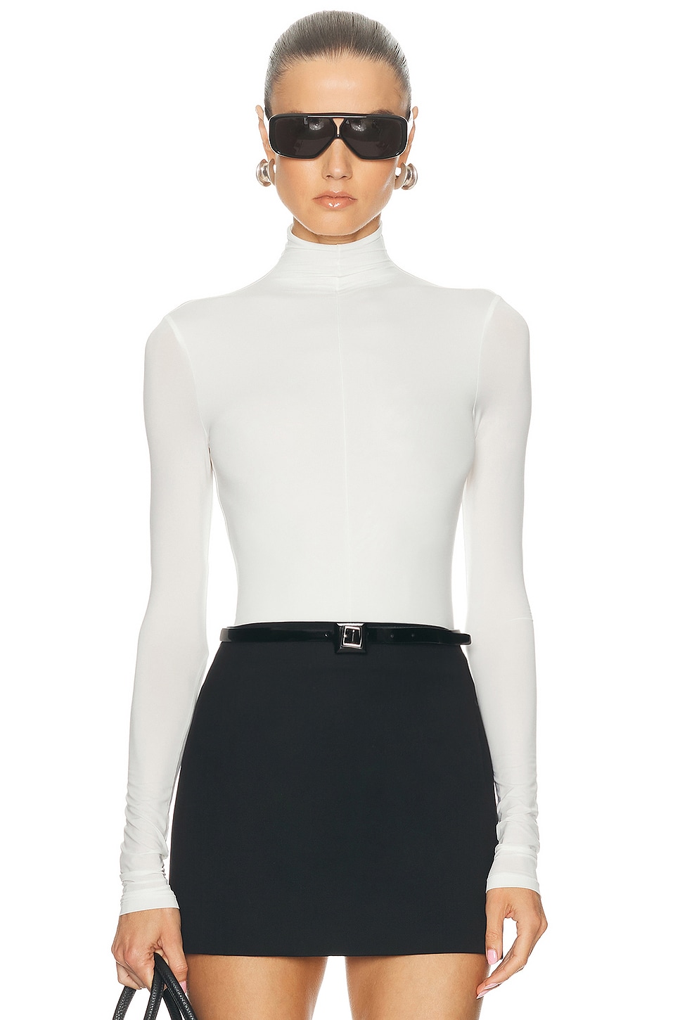 Image 1 of WARDROBE.NYC X Rosie Huntington-Whiteley Long Sleeve Bodysuit in Ivory