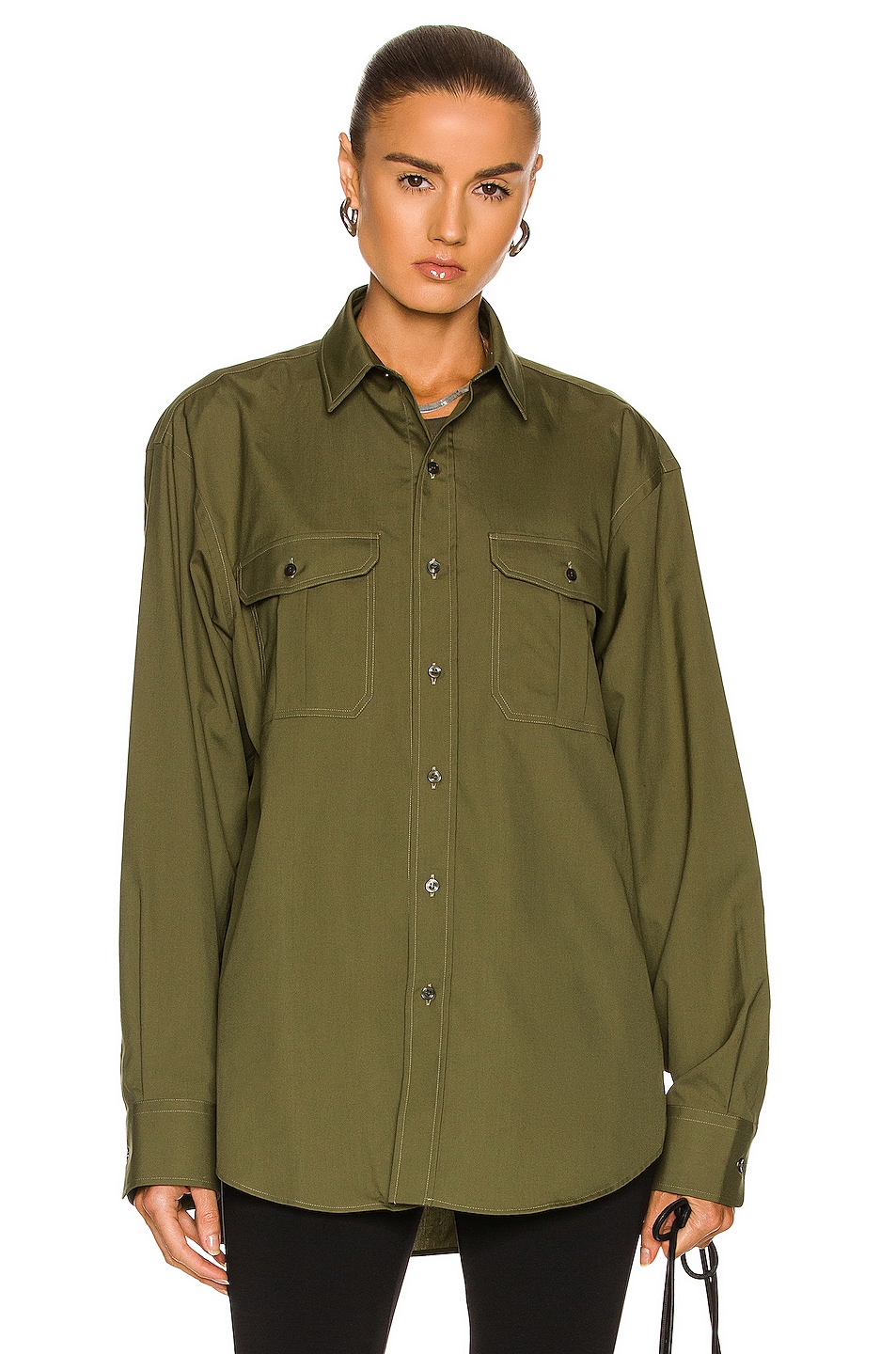 Image 1 of WARDROBE.NYC Oversize Shirt in Military