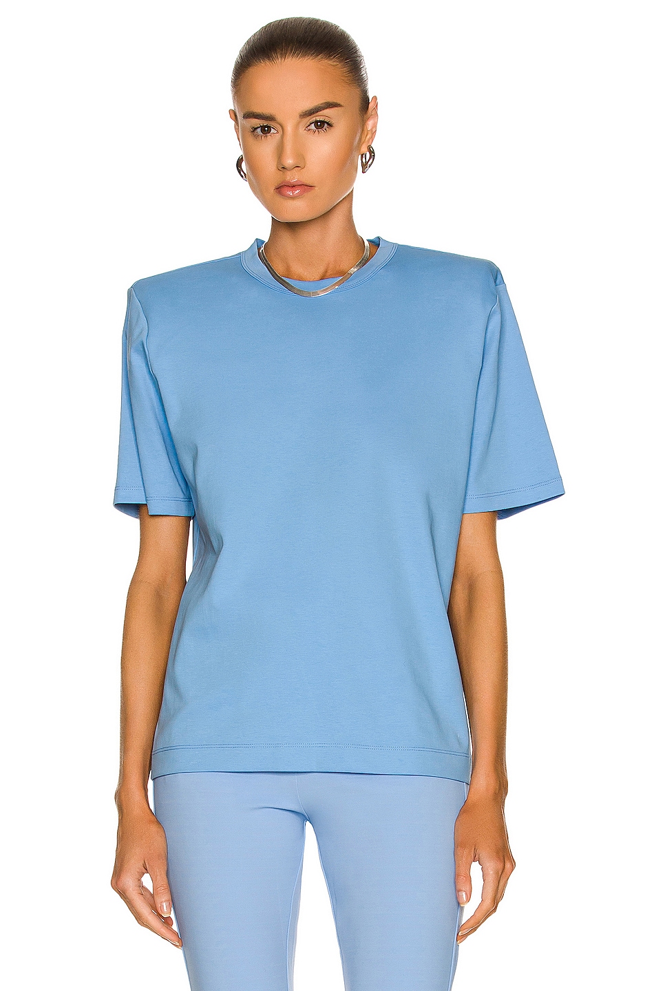Image 1 of WARDROBE.NYC Shoulder Pad T-Shirt in Sky Blue