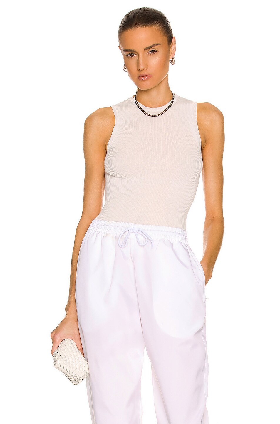 Image 1 of WARDROBE.NYC Knit Tank Top in White