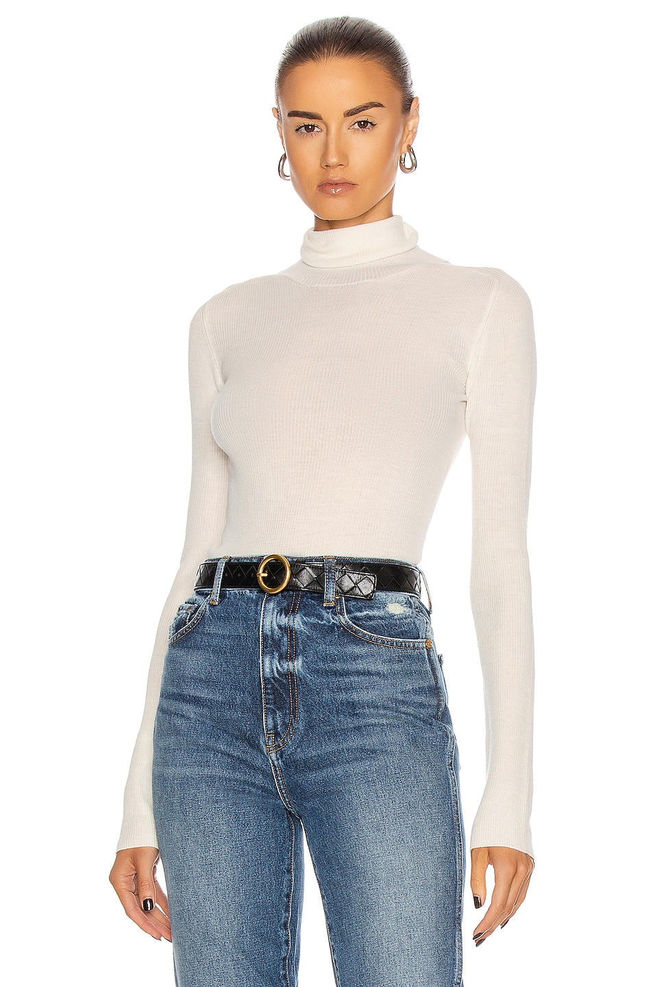 Image 1 of WARDROBE.NYC Turtleneck in Off White