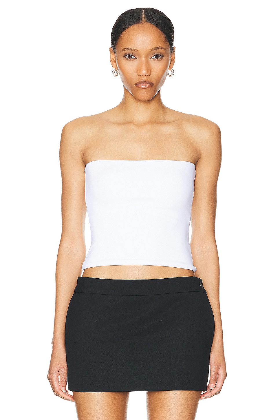 Image 1 of WARDROBE.NYC Opaque Tube Top in White