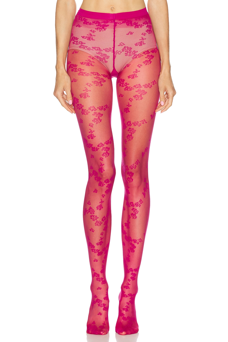 Wolford Floret Tights In Red
