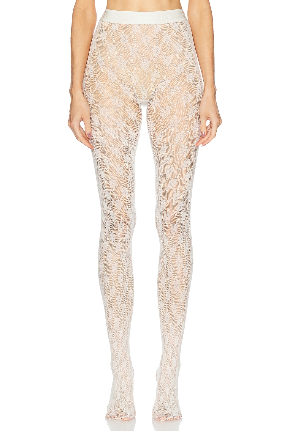 Rose Net Tights in Cream