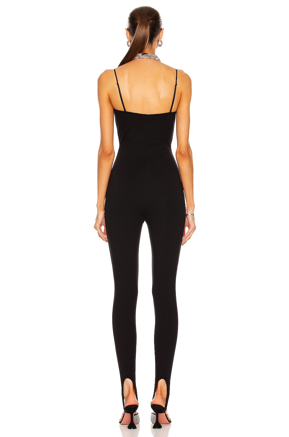 Wolford x Amina Muaddi One Piece Strapless Catsuit in Black | FWRD