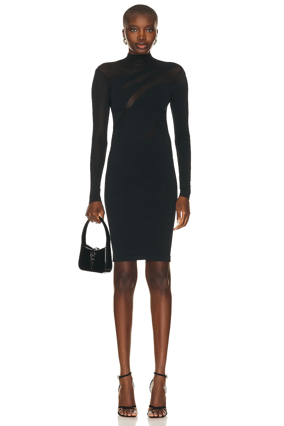 Image 1 of Wolford Sheer Opaque Dress in Black