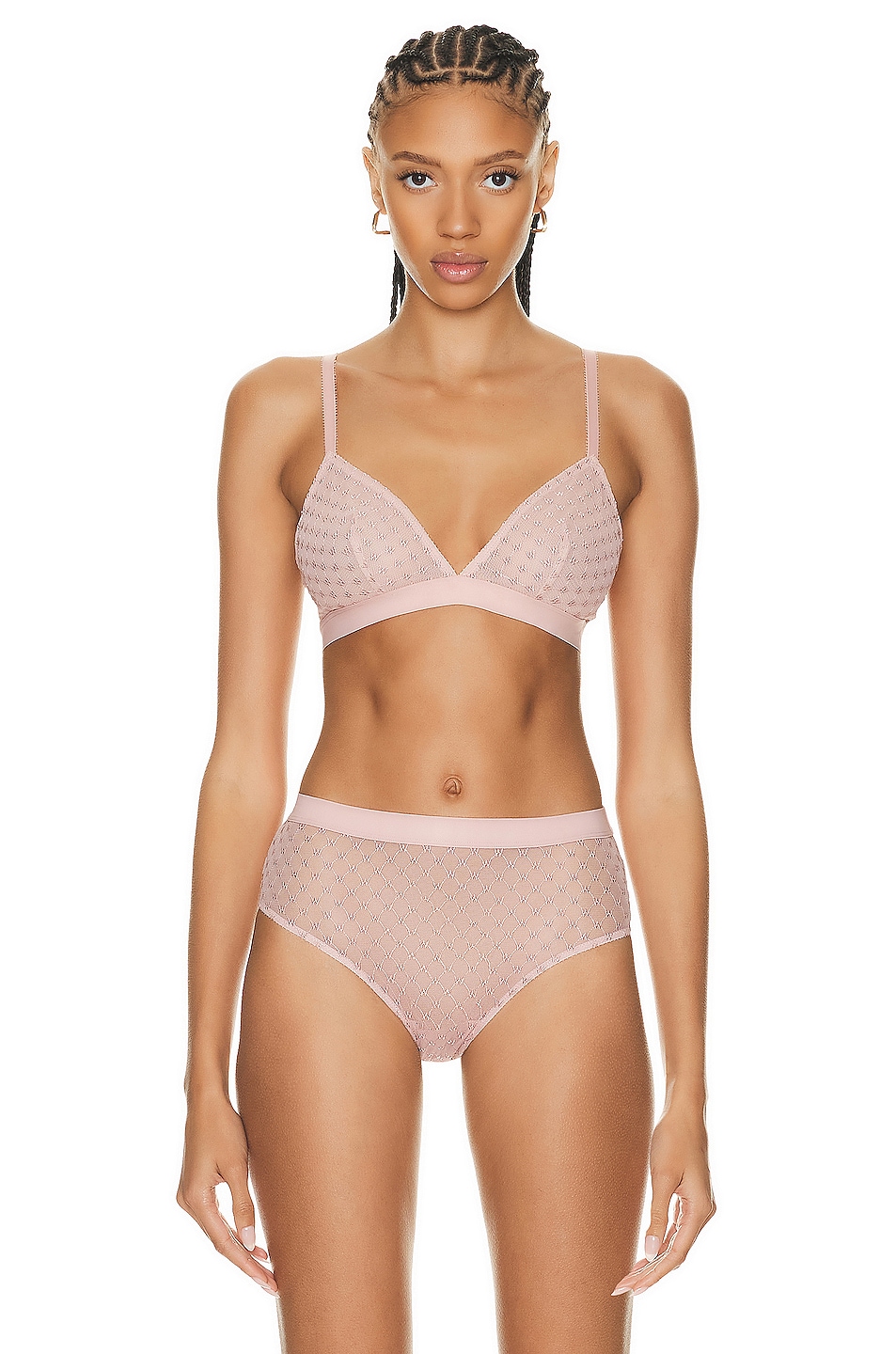 Image 1 of Wolford Triangle Bralette in Powder Pink
