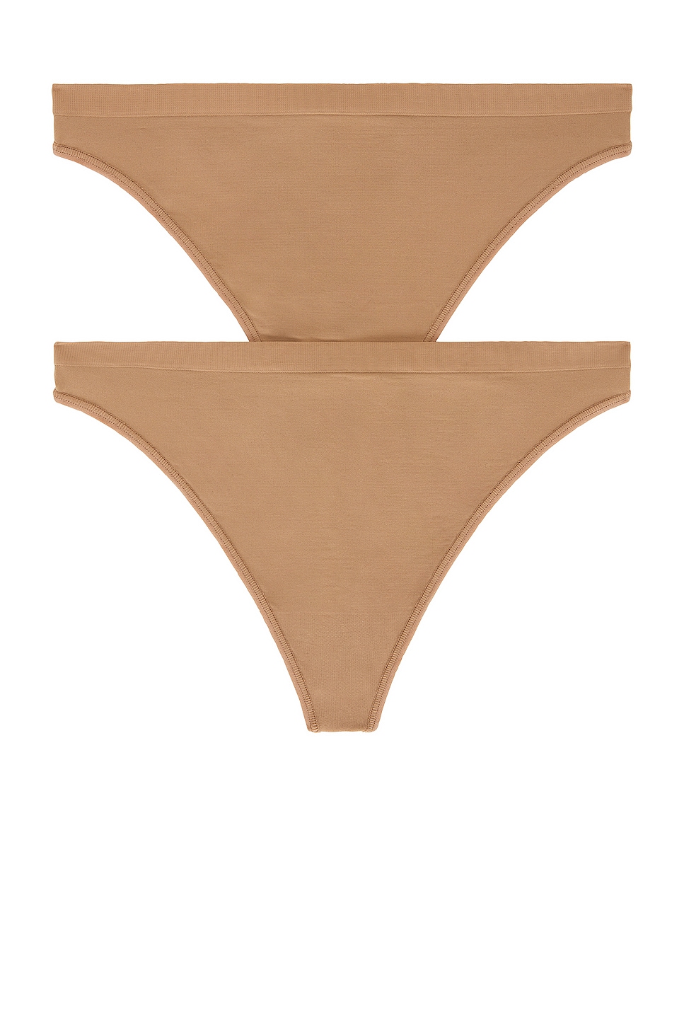 Image 1 of Wolford Individual Thong 2 Pack in Macchiato