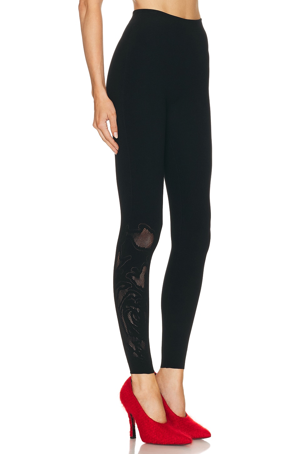 Wolford Rose Net Legging In Black