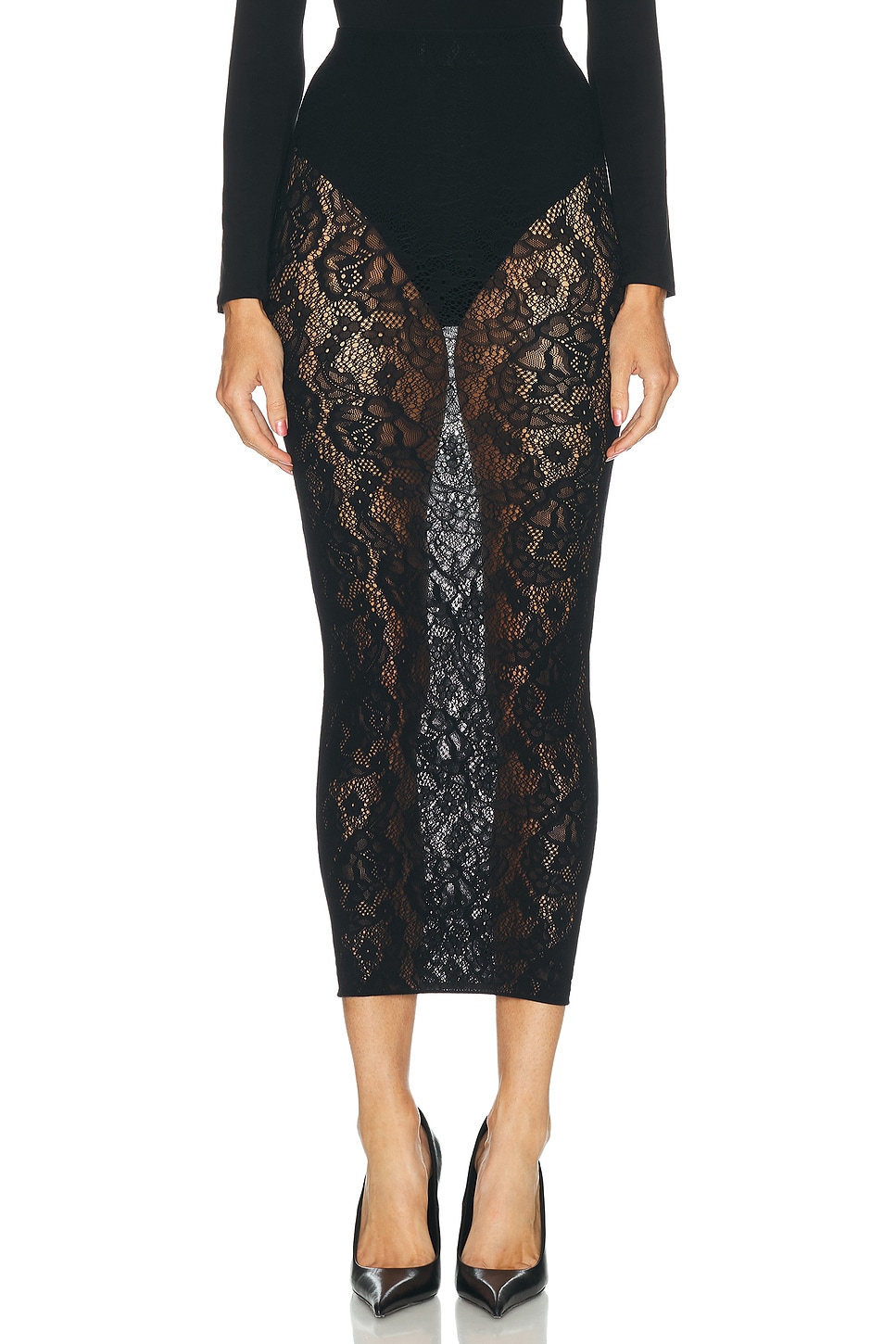 Wolford Infinite Rose Net Skirt