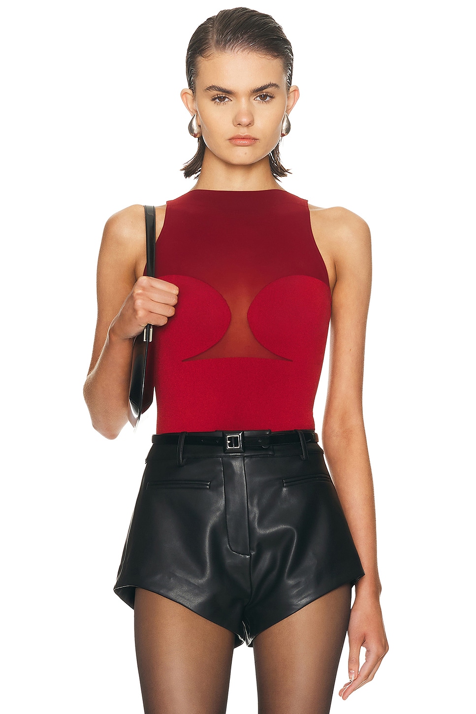 Image 1 of Wolford Bustier String Bodysuit in Crimson