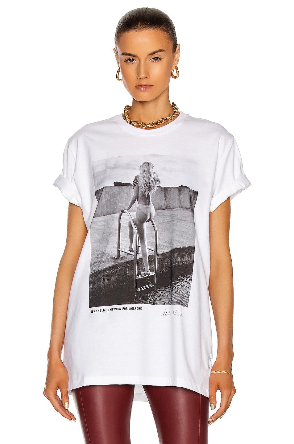 Image 1 of Wolford x Helmut Newton T-Shirt in Stone Grey