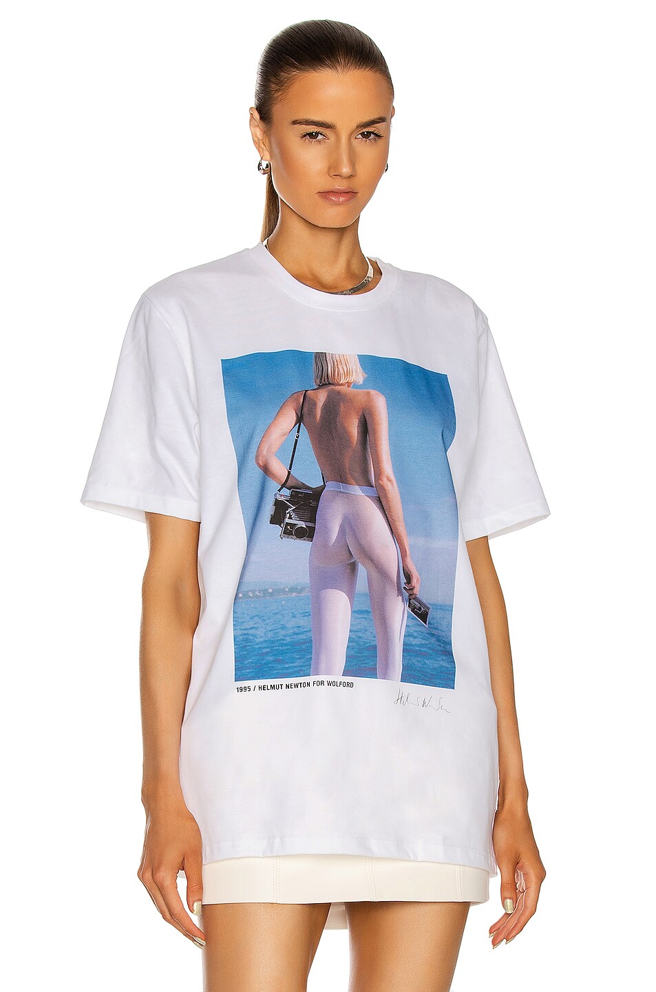 Image 1 of Wolford x Helmut Newton T-Shirt in Ocean Blue