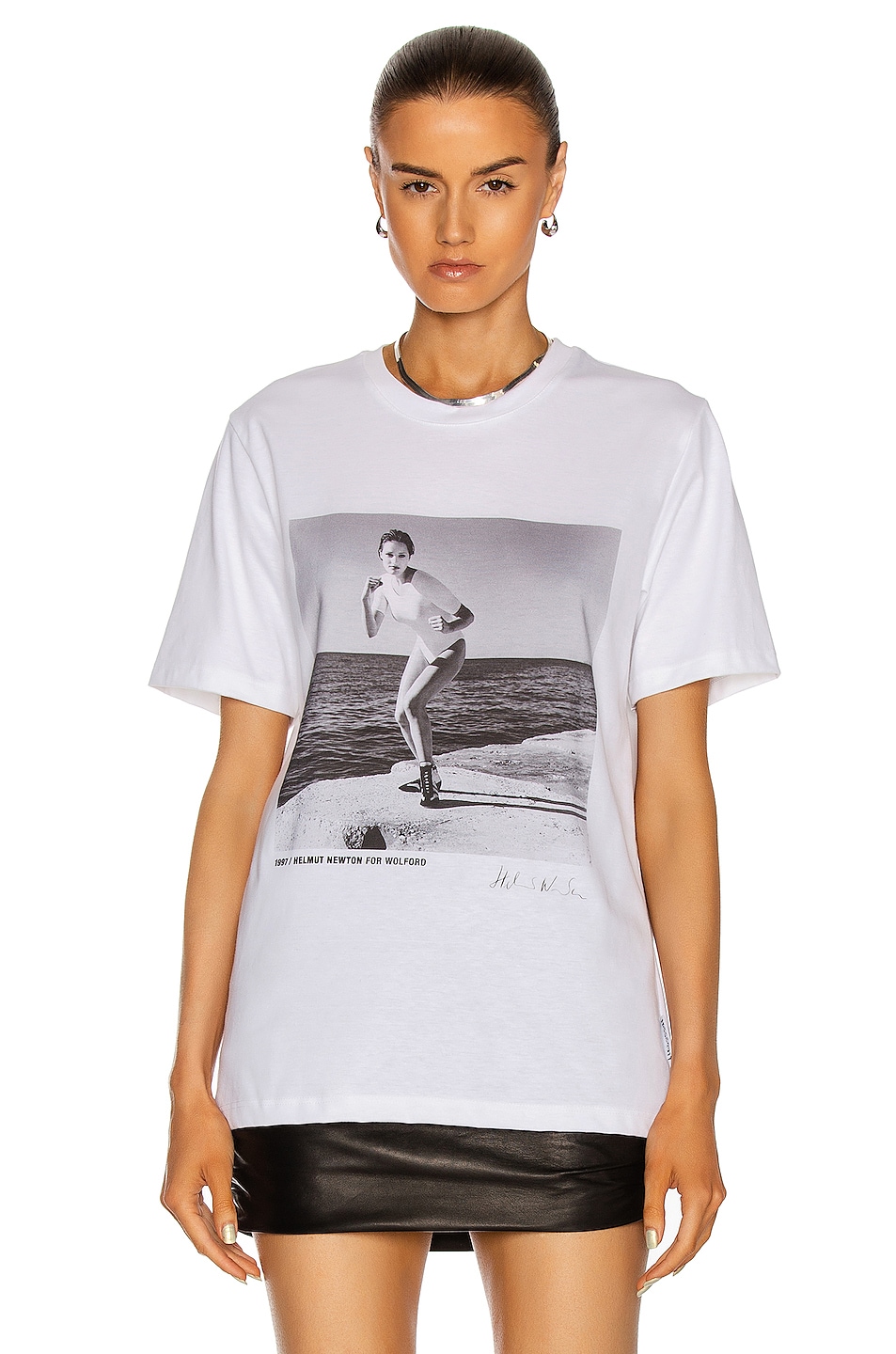 Image 1 of Wolford x Helmut Newton T-Shirt in Stone Grey