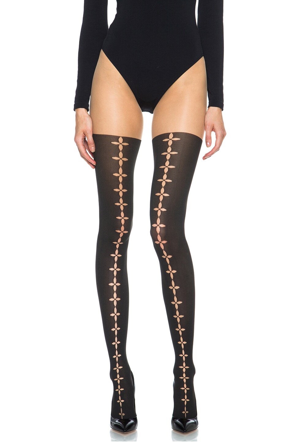 Image 1 of Wolford Phila Tights in Sahara & Black