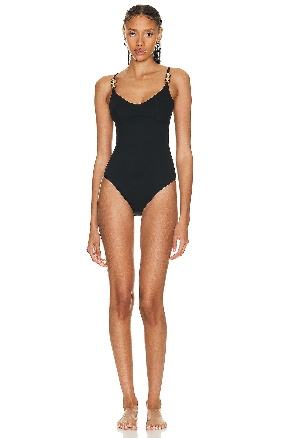 Image 1 of Wolford Gold Bubble One Piece Swimsuit in Black