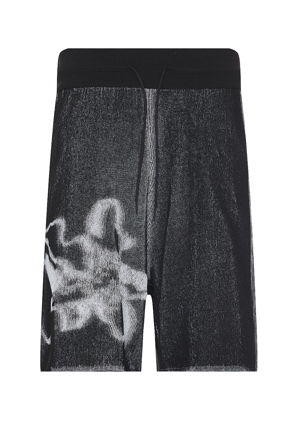 Image 1 of Y-3 Yohji Yamamoto Gfx Knit Shorts in Black & White