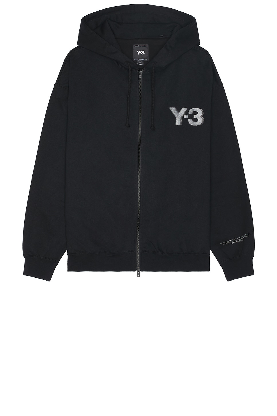 Image 1 of Y-3 Yohji Yamamoto Logo Zip Hoddie in Black