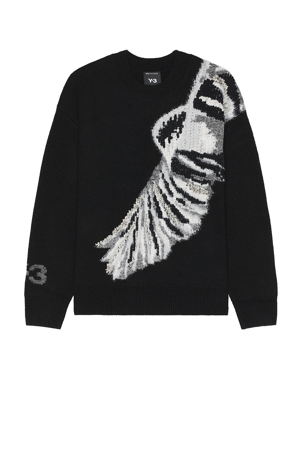 Shop Y-3 Gfx Knit Crew In Black