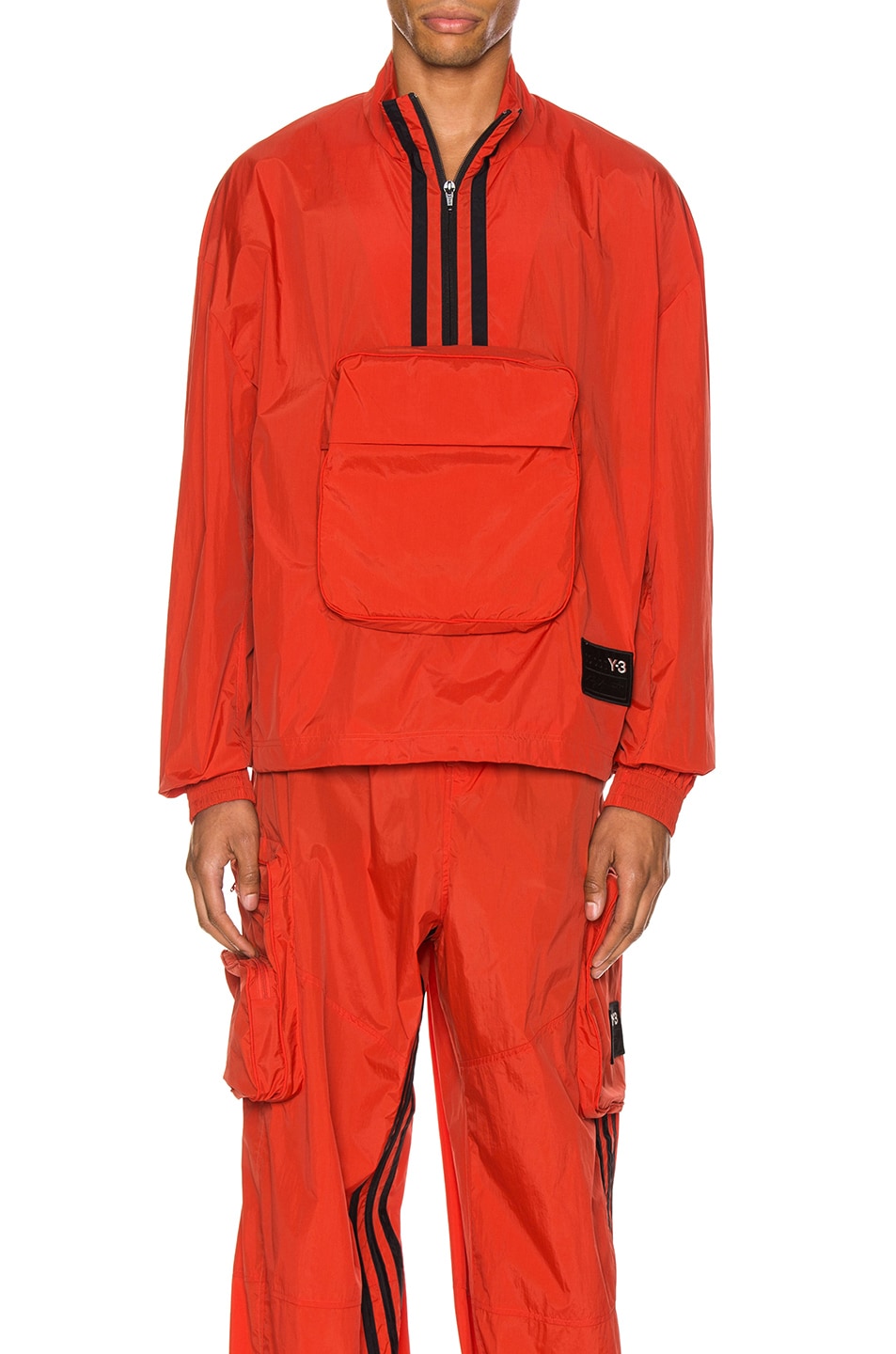 Image 1 of Y-3 Yohji Yamamoto Packable Half-Zip Shell Track Jacket in Icon Orange
