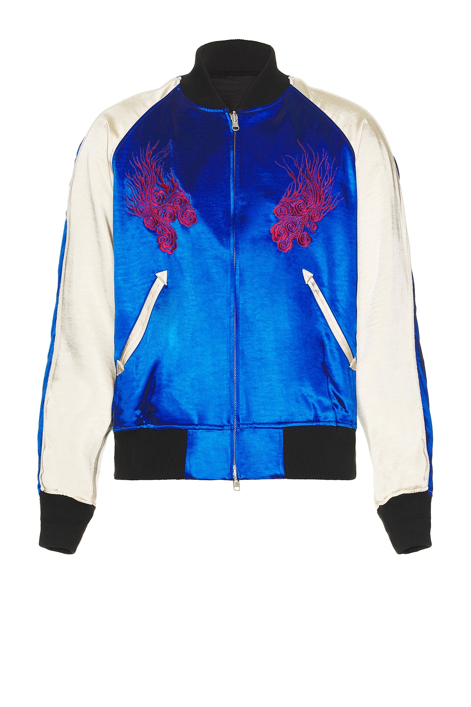 Image 1 of Y-3 Yohji Yamamoto x JFA Souvenir Jacket in Bo Blue & Champagne