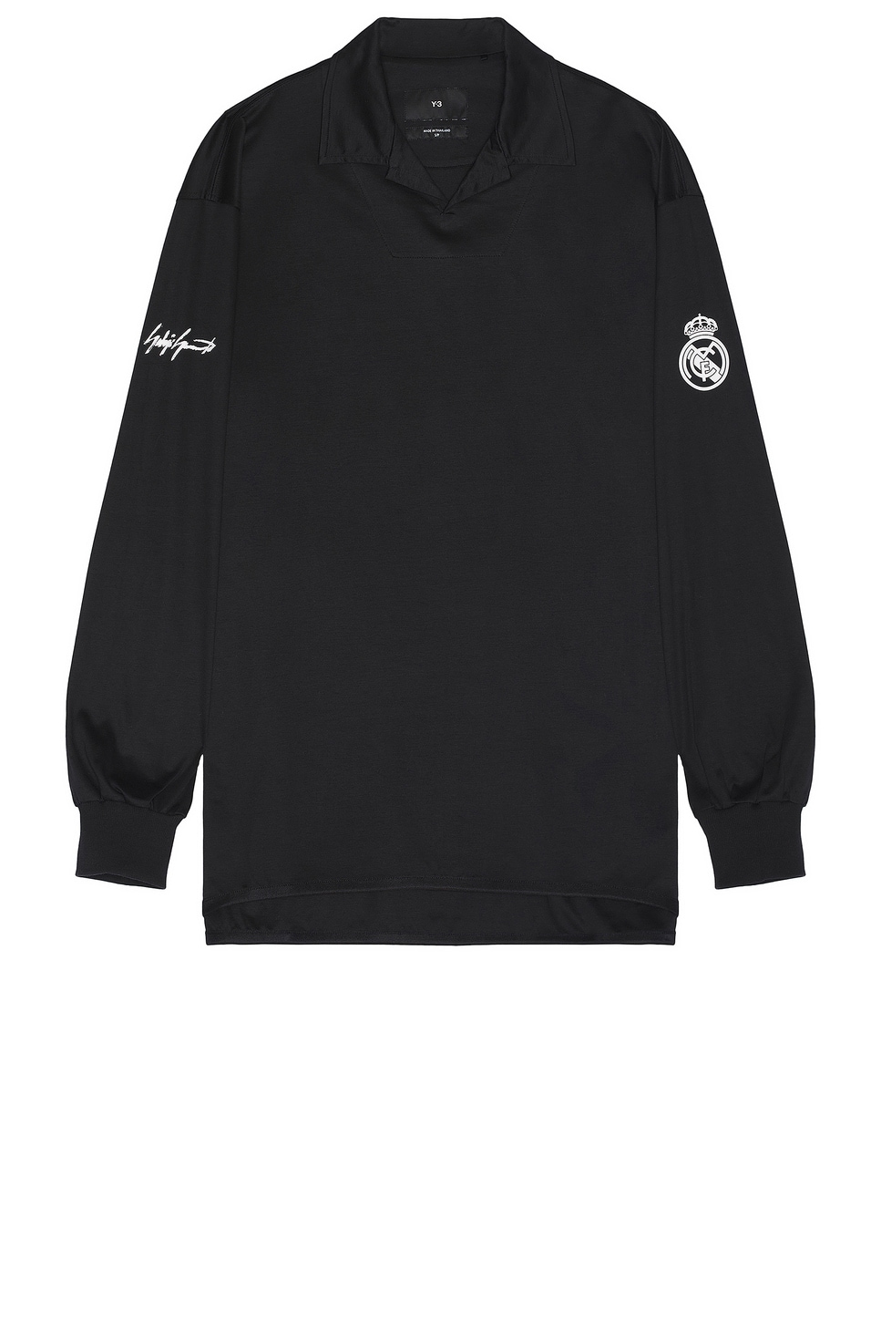 X Real Madrid Long Sleeve Polo in Black