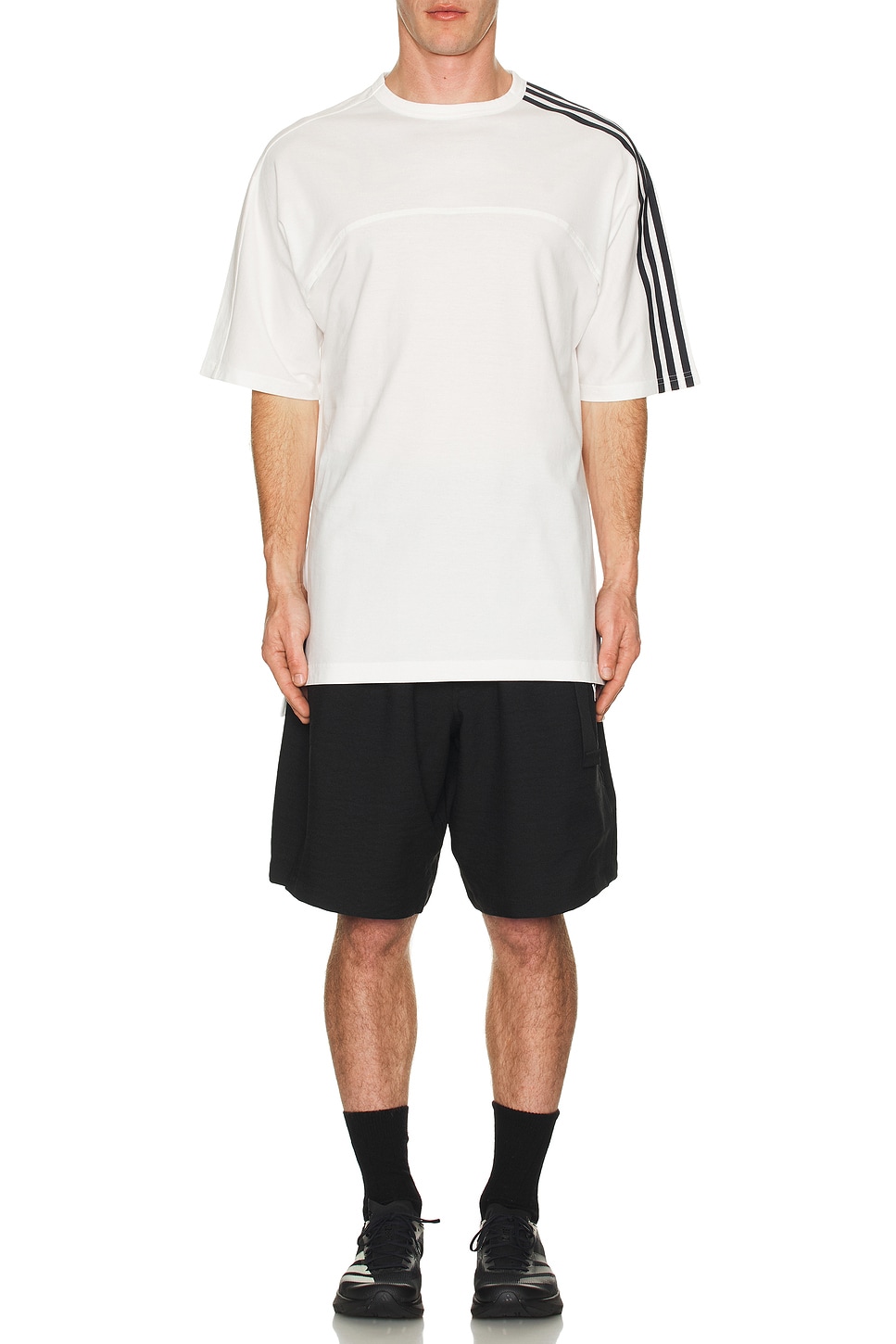 Image 1 of Y-3 Yohji Yamamoto 3 Stripe Tee in White in CWhite