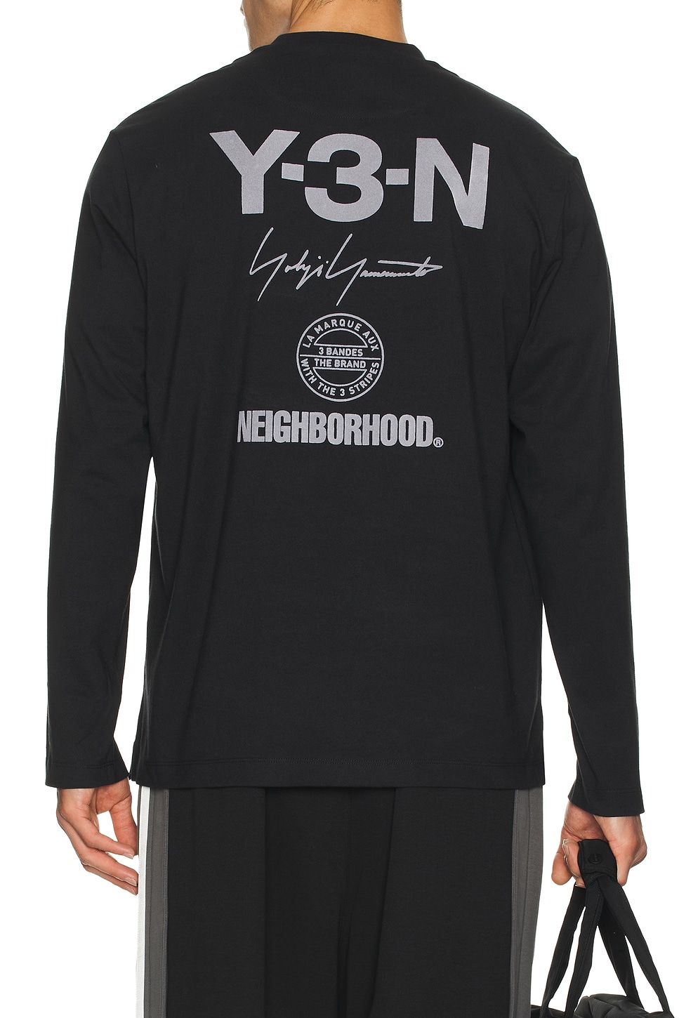 Image 1 of Y-3 Yohji Yamamoto x NBHD Logo Long Sleeve Tee in Black