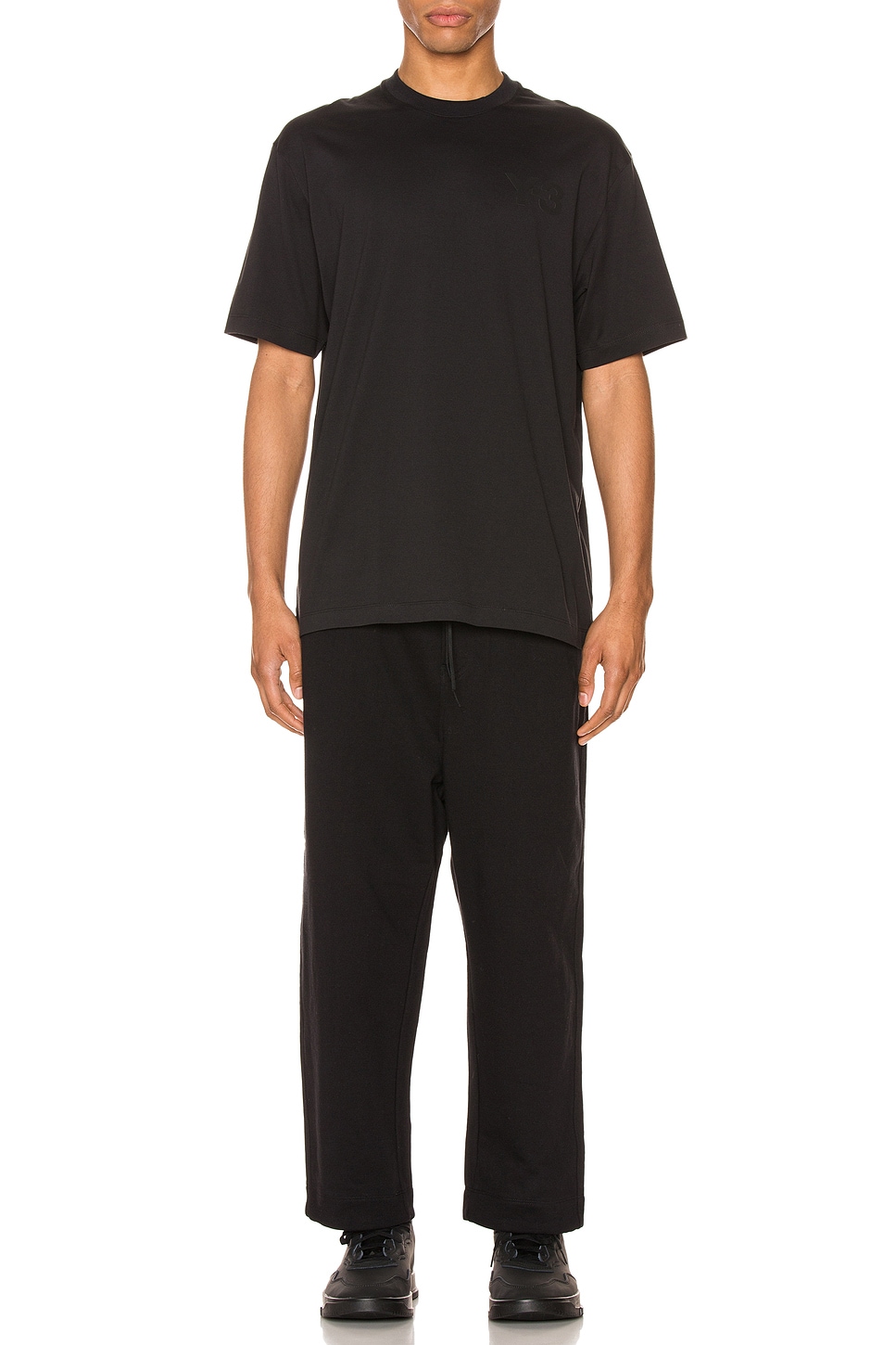 Image 1 of Y-3 Yohji Yamamoto Chest Logo Tee in Black