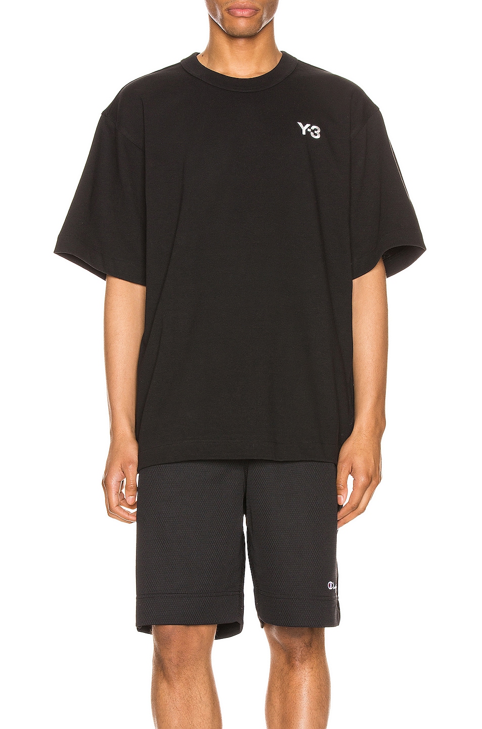Image 1 of Y-3 Yohji Yamamoto Heavy Compant Jersey Tee in Black