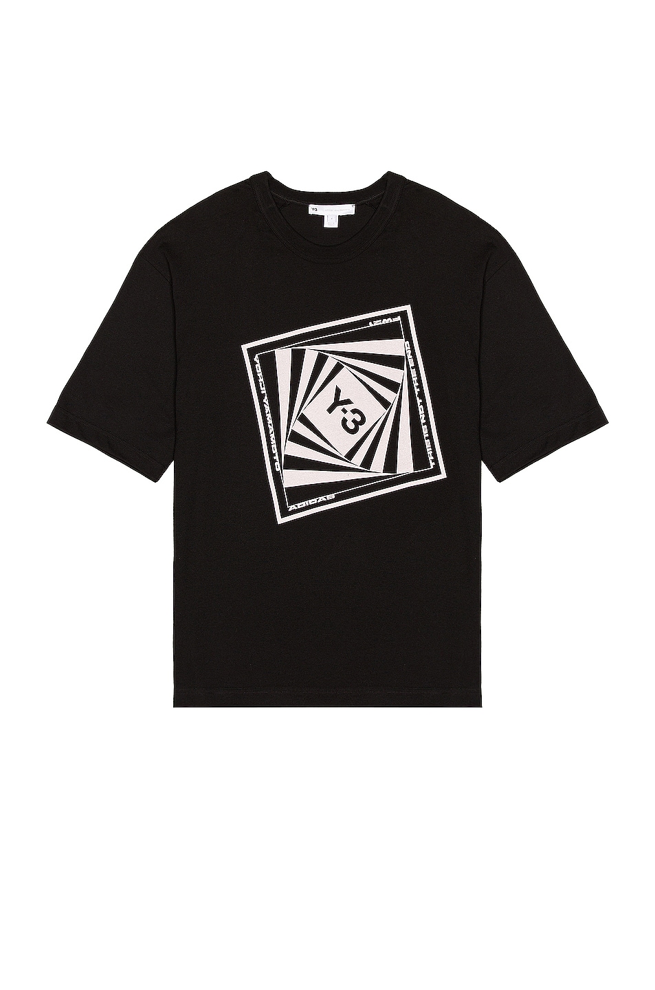 Image 1 of Y-3 Yohji Yamamoto Optimistic Illusions Tee in Black